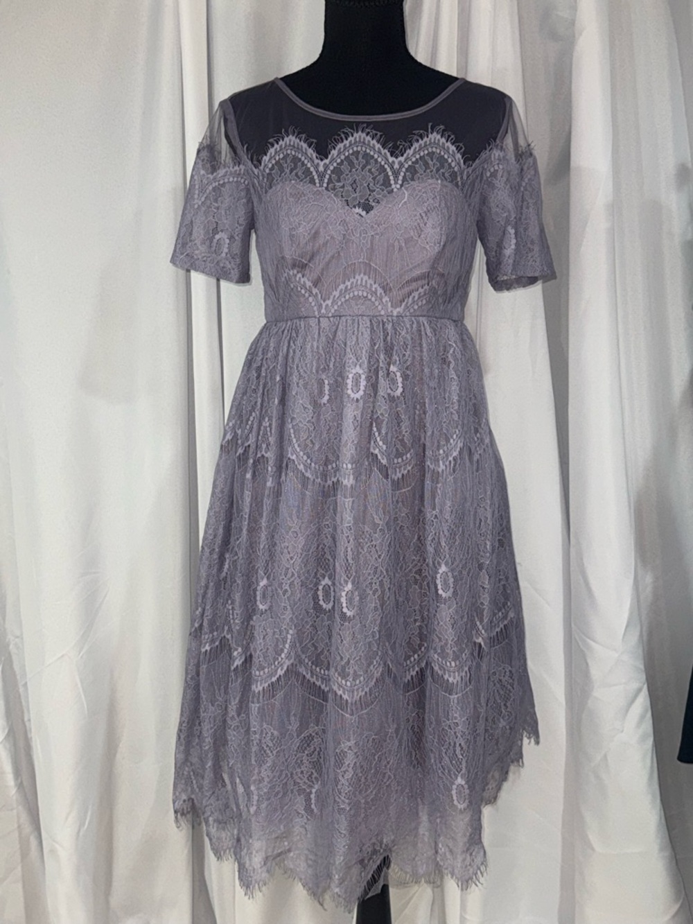Maternity Chi Chi London Dusty Lavender Lace Midi Dress